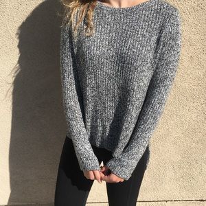 gray knit sweater